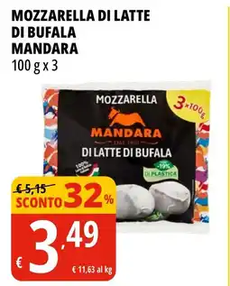 Tigros Mozzarella di latte di bufala MANDARA ` offerta