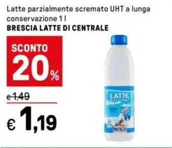 Iper La Grande Latte parzialmente scremato UHT a lunga conservazione BRESCIA LATTE DI CENTRALE offerta