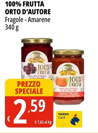 Tigros 100% frutta ORTO D'AUTORE offerta