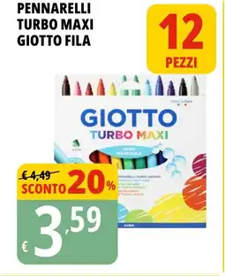 Tigros Pennarelli turbo maxi giotto FILA offerta