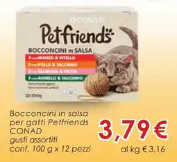 Conad Bocconcini in salsa per gatti Petfriends CONAD offerta