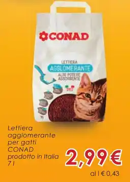 Conad Lettiera agglomerante per gatti CONAD offerta