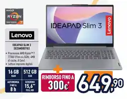 Unieuro Lenovo IDEAPAD SLIM 3 (82XM0057IX) offerta