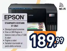 Unieuro EPSON STAMPANTE ECOTANK ET-2861 offerta