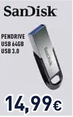 Unieuro SanDisk PENDRIVE USB 64GB USB 3.0 offerta