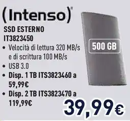 Unieuro (Intenso) SSD ESTERNO IT3823450 offerta