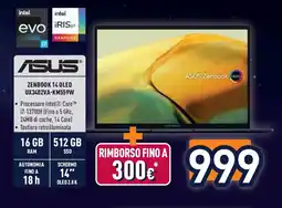 Unieuro ASUS ZENBOOK 14 OLED UX3402VA-KM559W offerta