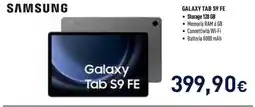 Unieuro SAMSUNG GALAXY TAB S9 FE offerta