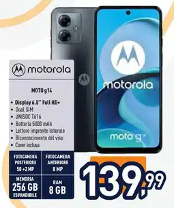 Unieuro motorola MOTO g14 offerta