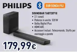 Unieuro PHILIPS SOUNDBAR TAB720710 offerta