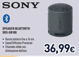 Unieuro SONY SPEAKER BLUETOOTH SRS-XB100 offerta