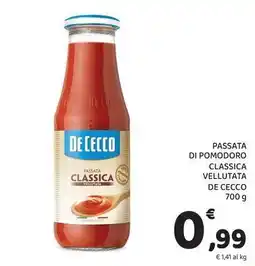 Conad City Passata di pomodoro classica vellutata DE CECCO offerta