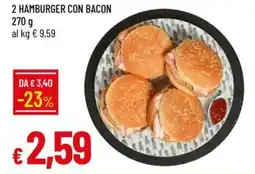 Galassia 2 hamburger con bacon offerta