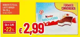 Galassia Kinder fetta al latte bipack offerta