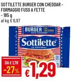 Galassia Sottilette burger con cheddar - formaggio fuso a fette offerta