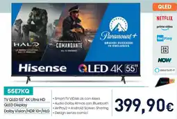 Unieuro Hisense 55E7KQ TV QLED 55" 4K Ultra HD QLED Display offerta