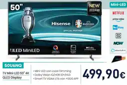 Unieuro Hisense 50U6NQ TV Mini-LED 50" 4K QLED Display offerta