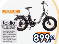 Unieuro teklio FAT E-BIKE A PEDALATA ASSISTITA TEKLIO TF3 offerta