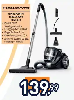 Unieuro Rowenta ASPIRAPOLVERE SENZA SACCO R04B75EA offerta