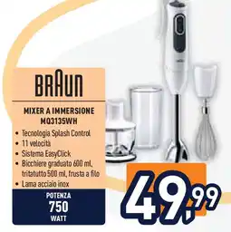 Unieuro BRAUN MIXER A IMMERSIONE MQ3135WH offerta