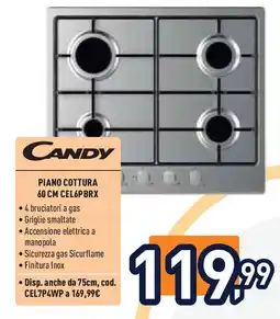 Unieuro CANDY PIANO COTTURA 60 CM CEL6PBRX offerta