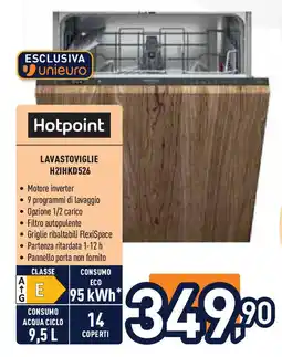 Unieuro Hotpoint LAVASTOVIGLIE H21HKD526 offerta