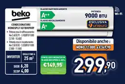 Unieuro beko CONDIZIONATORE MONOSPLIT KITBIHPR09 offerta