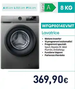 Unieuro Hisense Lavatrice WFQP8014EVMT offerta