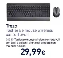 Trezo Tastiera e mouse wireless confortevoli