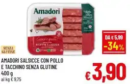 A&O Amadori salsicce con pollo e tacchino senza glutine offerta
