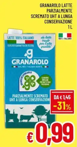A&O Granarolo latte parzialmente scremato uht a lunga conservazione offerta