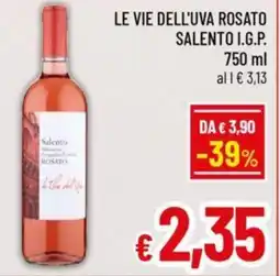 A&O Le vie dell'uva rosato salento i.g.p. offerta