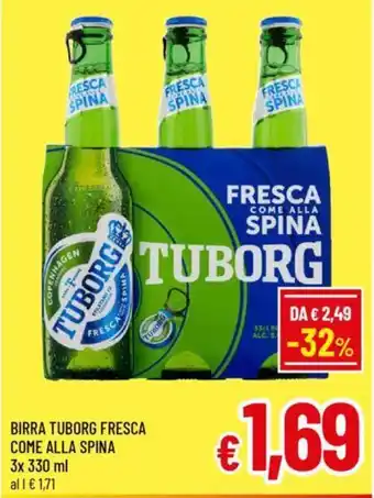 A&O Birra tuborg fresca come alla spina offerta