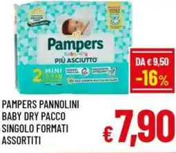 A&O Pampers pannolini baby dry pacco singolo formati assortiti offerta