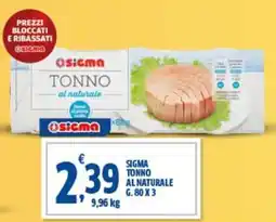 Sigma Sigma tonno al naturale offerta