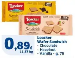 Sigma Loacker Wafer Sandwich offerta