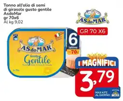 Famila Tonno all'olio di semi di girasole gusto gentile AsdoMar offerta