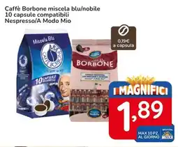 Famila Caffè Borbone miscela blu/nobile offerta