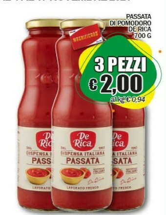 EMMEpiù Pura passata di pomodoro vallivo 700 g(ml) offerta