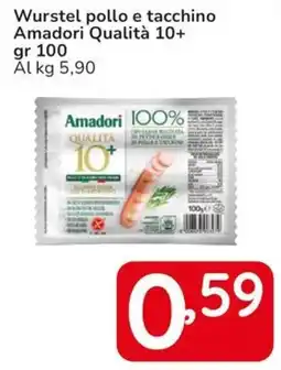Famila Wurstel pollo e tacchino Amadori Qualità 10+ offerta