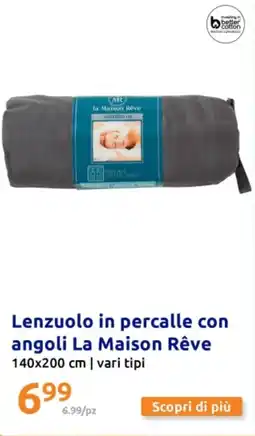 Action Lenzuolo in percalle con angoli La Maison Rêve offerta