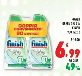 Conad Finish Power Green Gel 0% 900 ml x 2 offerta