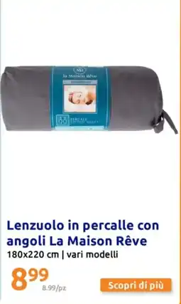 Action Lenzuolo in percalle con angoli La Maison Rêve offerta