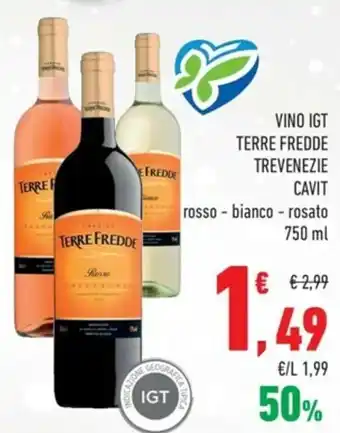 Conad Vino IGT Terre Fredde Trevenezie Cavit Rosso - Bianco - Rosato 750 ml offerta