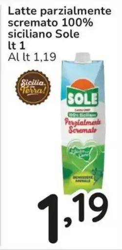 Famila Latte parzialmente scremato 100% siciliano Sole offerta