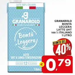 Extra Supermercati Granarolo bontà leggera latte uht 100% italiano offerta