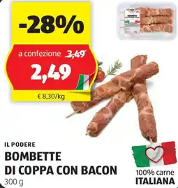 Il podere bombette di coppa con bacon