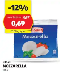 ALDI Milsani mozzarella offerta
