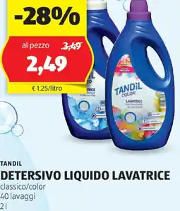ALDI Tandil detersivo liquido lavatrice offerta