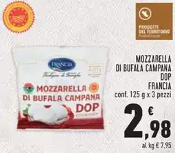 Conad Mozzarella di bufala campana dop FRANCIA offerta